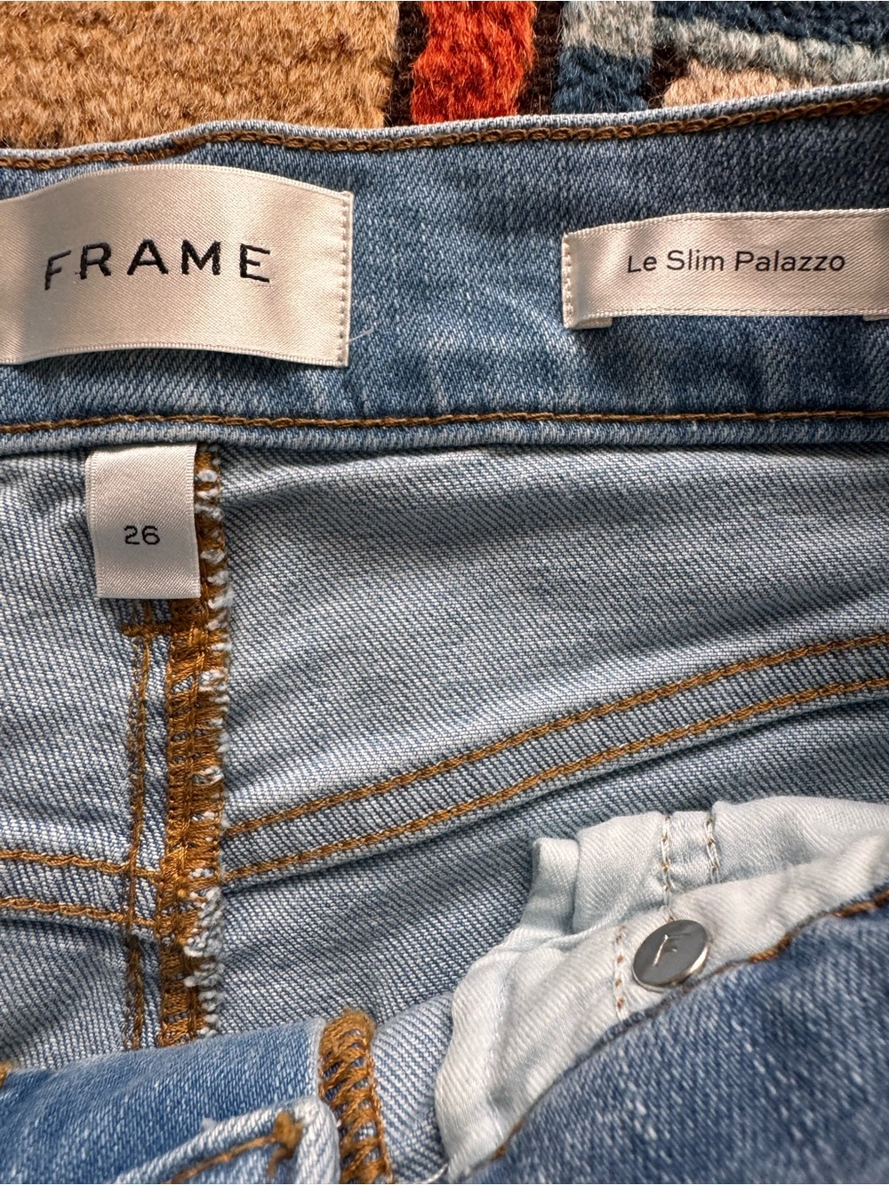 Frame Denim Le Slim Palazzo Jeans — Light Blue